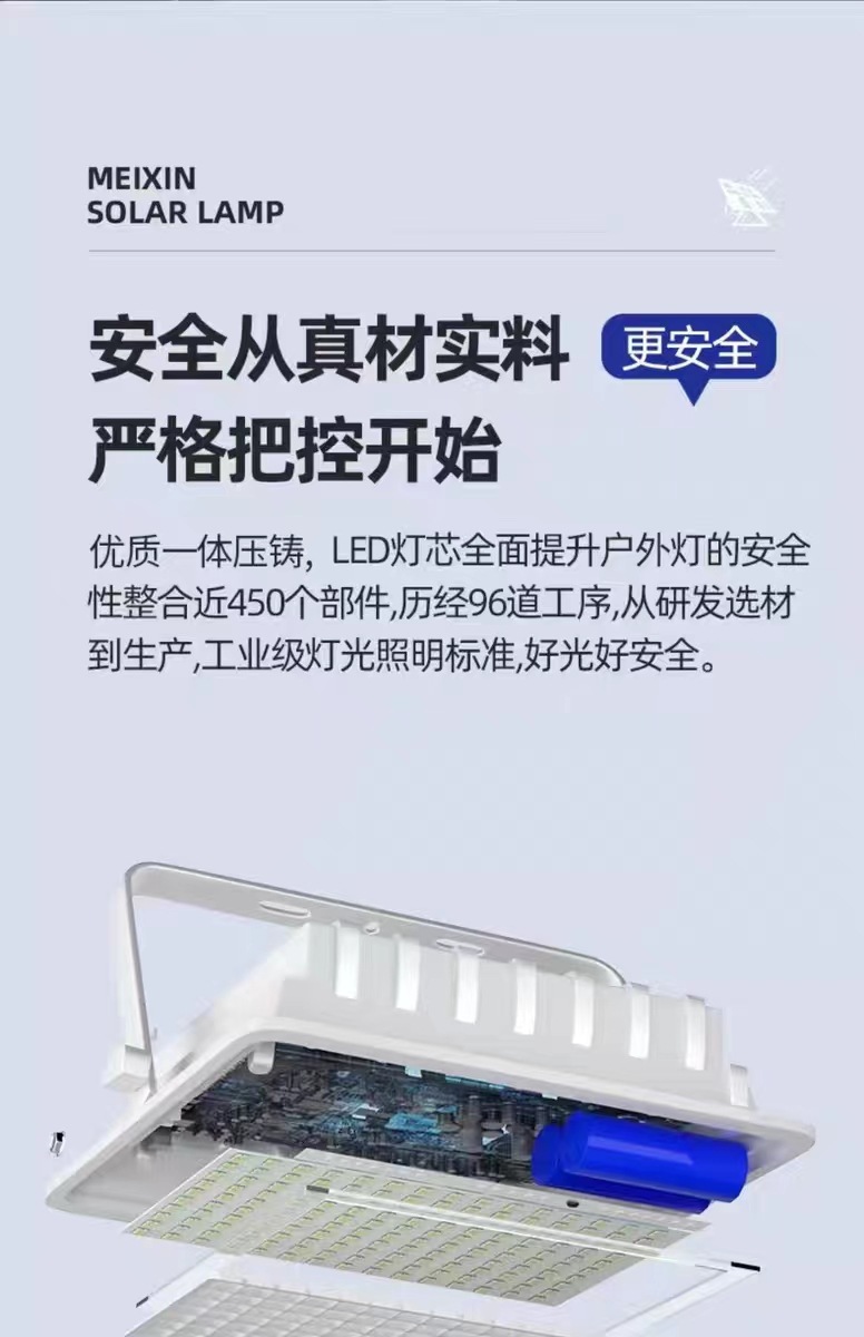 Dream Blue Solar Lamp, household outdoor garden lamp, LED floodlight, ultra-bright waterproof lighting street lamp pic 10