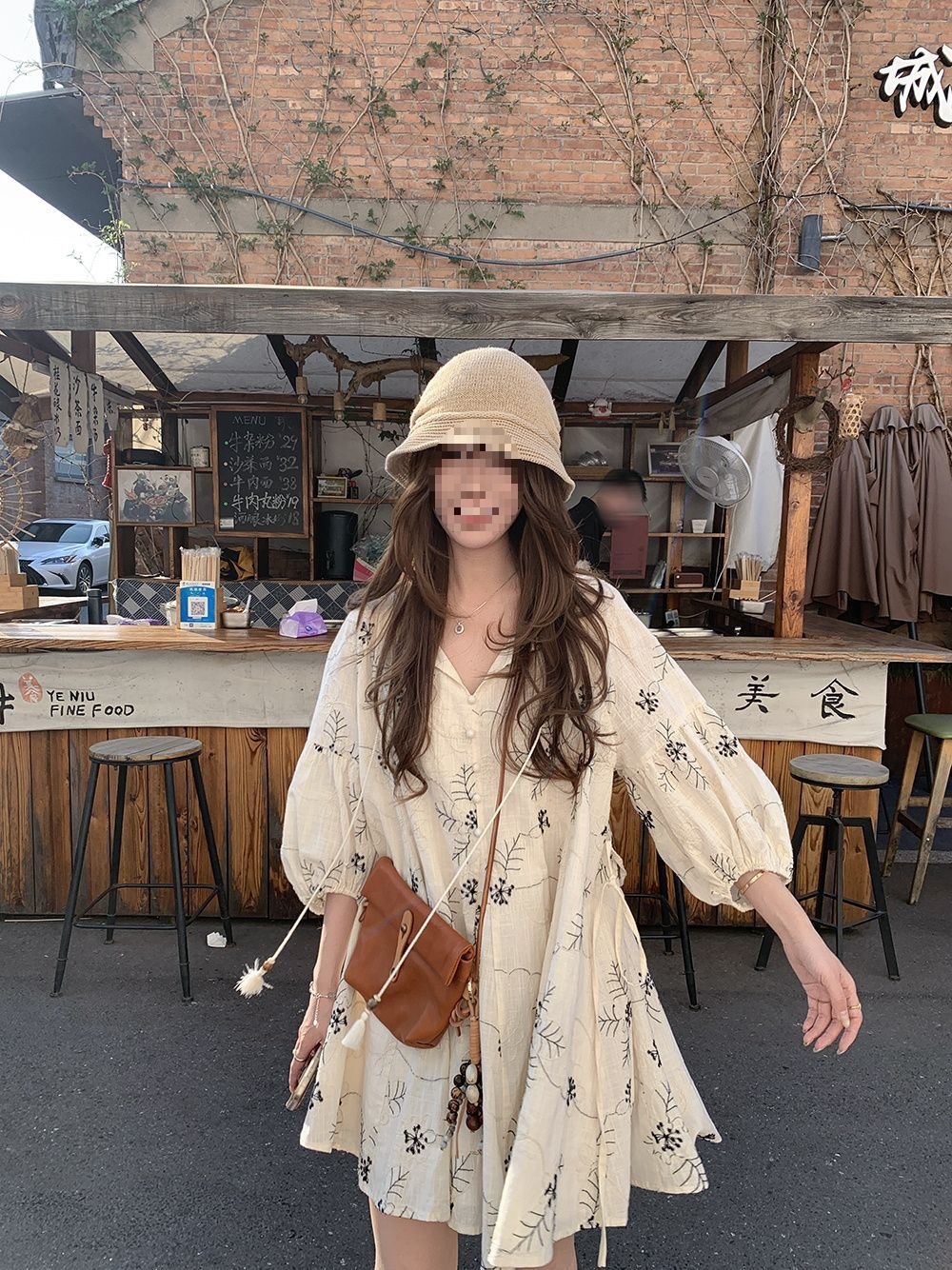 法式复古重工刺绣出游度假连衣裙夏季新款甜美流苏娃娃裙女详情6