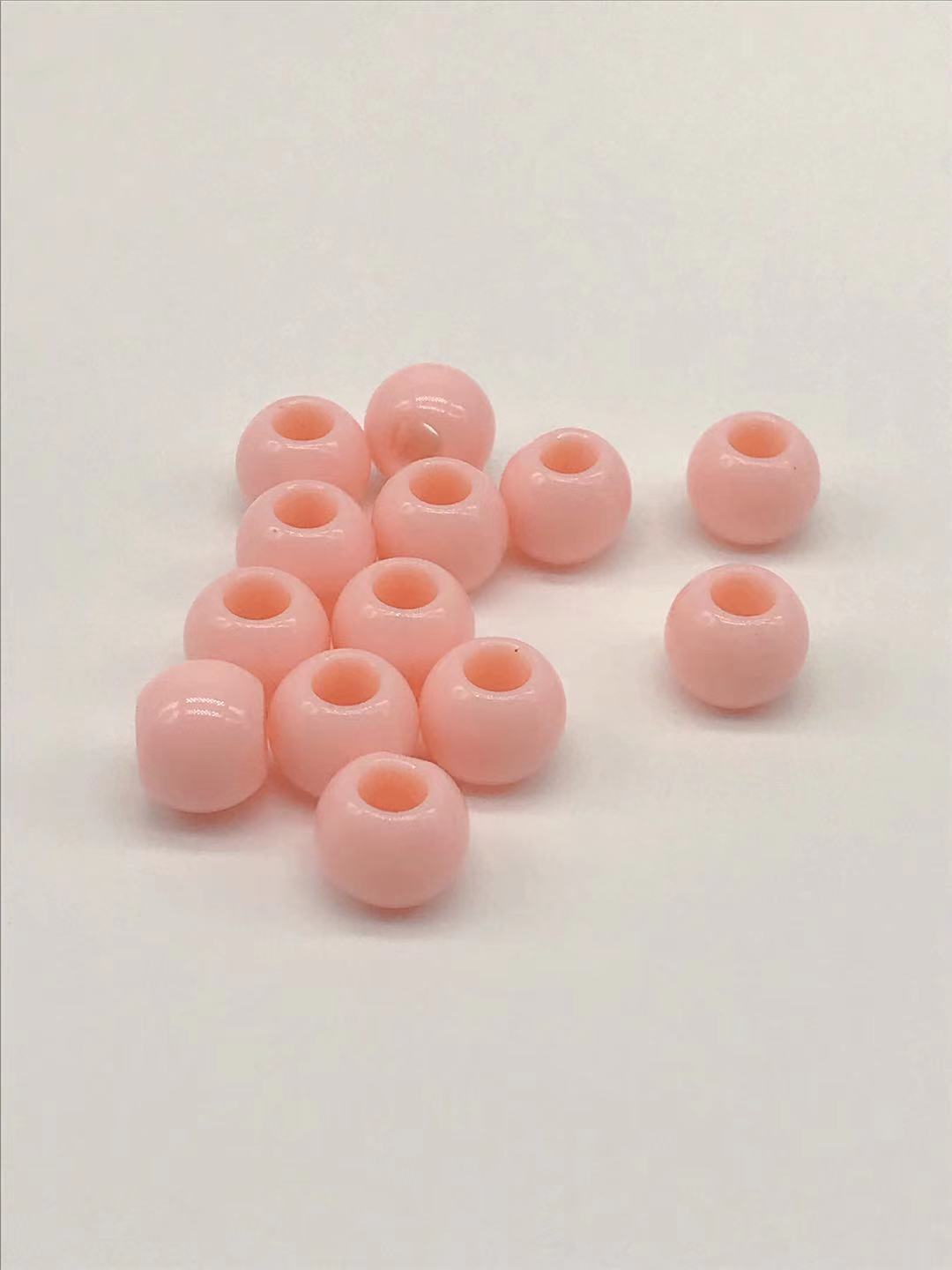 Large-hole round beads solid color spring color 10mm acrylic beads for children DIY handcrafted bead material, hole diameter 4.4mm pic 4