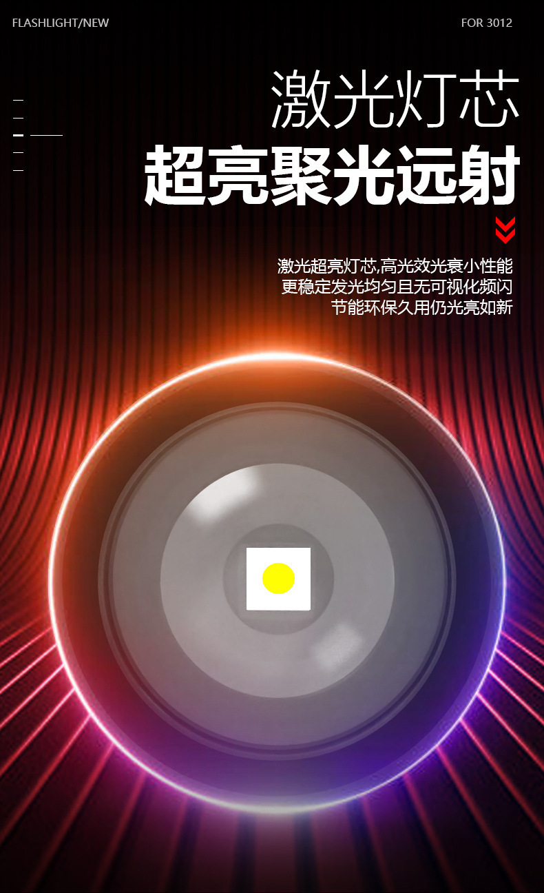 The new cross-border product is a dazzling long-range led outdoor rechargeable telescopic zoom flashlight with an ultra-long battery life pic 3