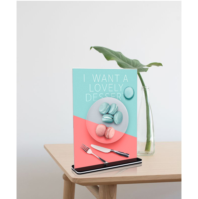 Acrylic table card, T-shaped black background pull-out a5 desktop, A4 display stand, table sign, table label, a6 price tag, table card, restaurant table, dish description, seating arrangement, shop table, price list display stand, front desk, activity notice display pic 12