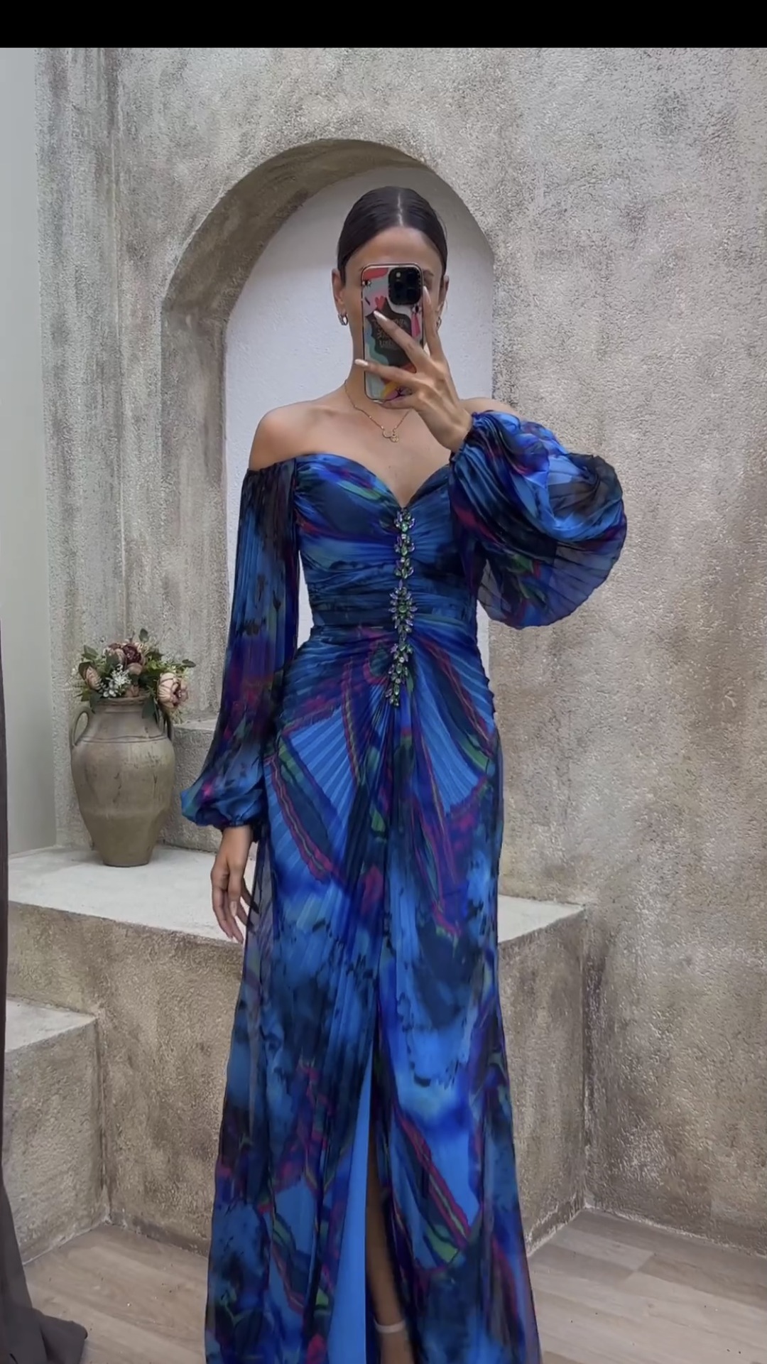 High-end women's dress高品质四季女装聚会压褶民族风性感连衣裙详情18