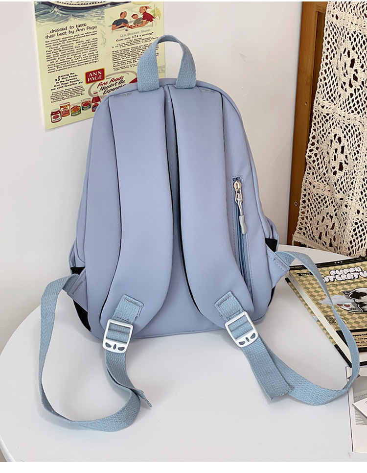 初中学生书包女生大容量简约小众双肩包高级感耐脏休闲原创背包潮详情36