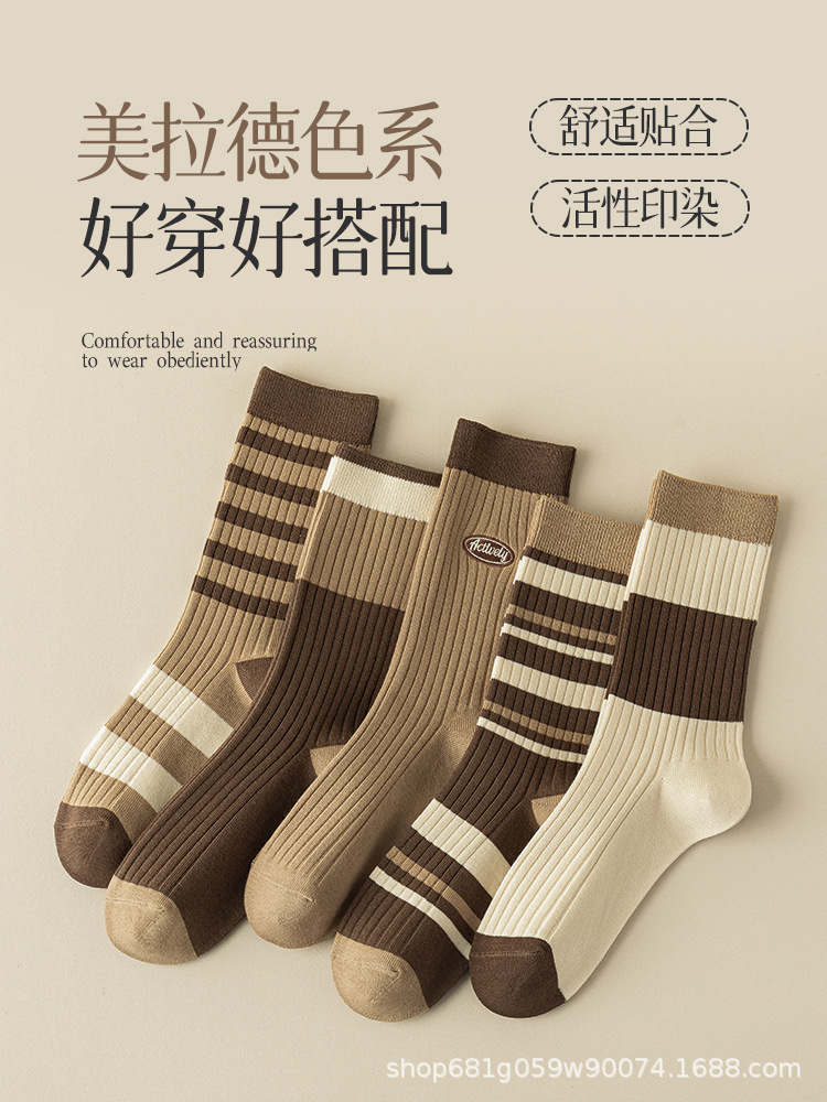 纯棉女中筒堆堆袜春秋运动休闲长款吸汗无骨薄款全棉春夏款舒适透气详情6