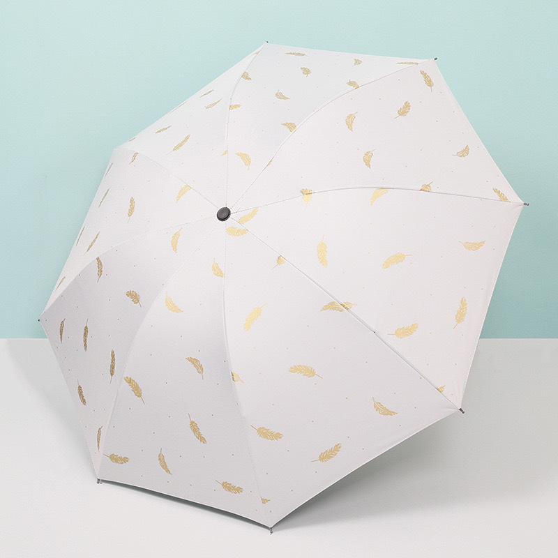 全自动羽毛折叠晴雨两用黑胶伞防紫外线遮阳伞高级太阳伞批发礼品详情8
