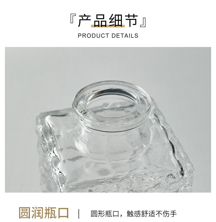 法式复古小花瓶玻璃浮雕迷你跨境花瓶ins风透明水培插花客厅摆件详情10