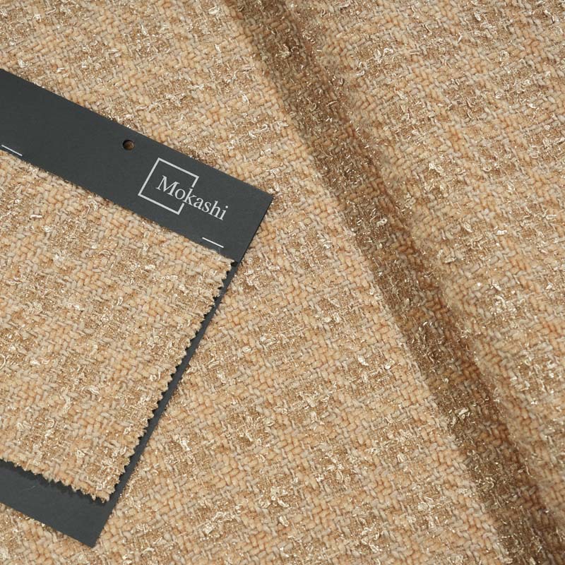 Mokas wool blend fragrant fabric, thick woven fabric, brown coat, fashion hat fabric for autumn and winter pic 4