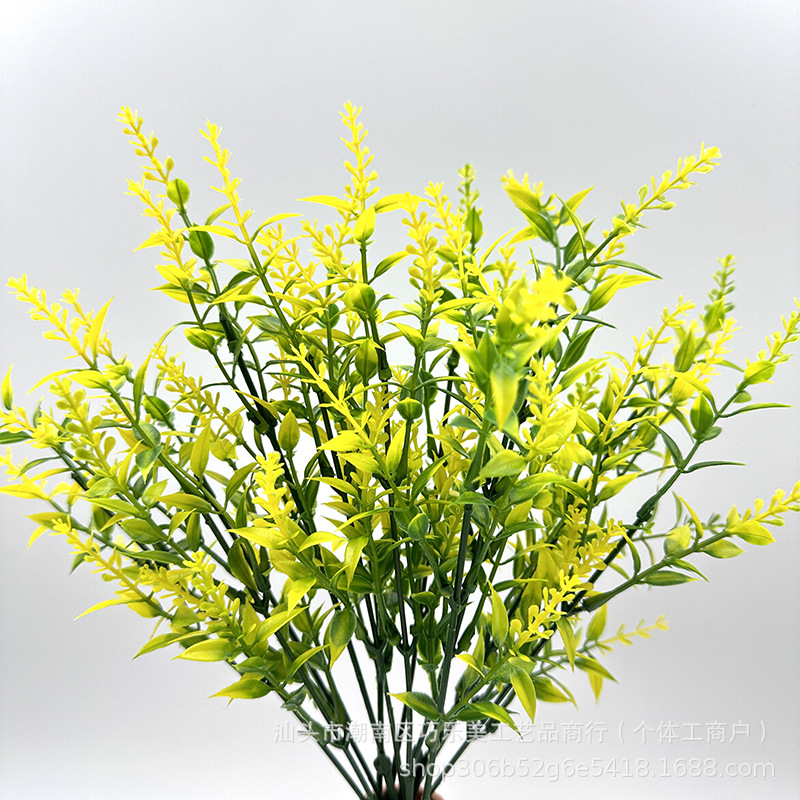 亚马逊仿真绿植7叉尖叶穗薰衣草盆栽花卉田园风植物花墙麦穗批发详情8