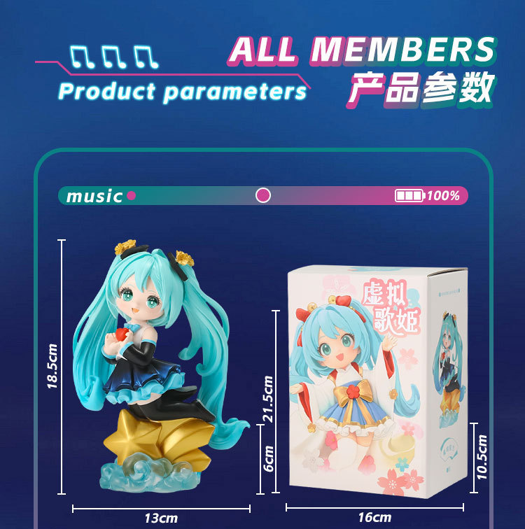 Virtual large-scale diva figurine, Hatsune Miku figurine model, landscape figurine, desktop figurine, resin handicraft pic 4