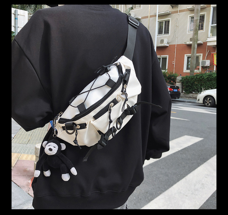 斜挎包潮牌男士百搭休闲胸包工装简约ins腰包日系情侣单肩斜挎包详情13