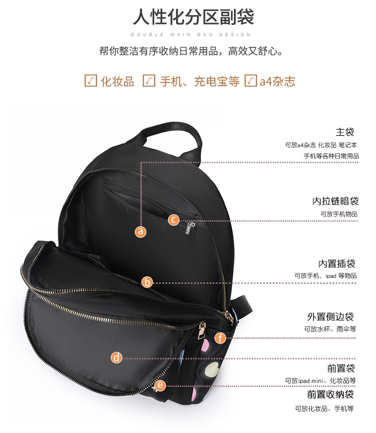 牛津布双肩包包女民族风时尚印花背包新马泰大容量旅行书包百搭包详情14