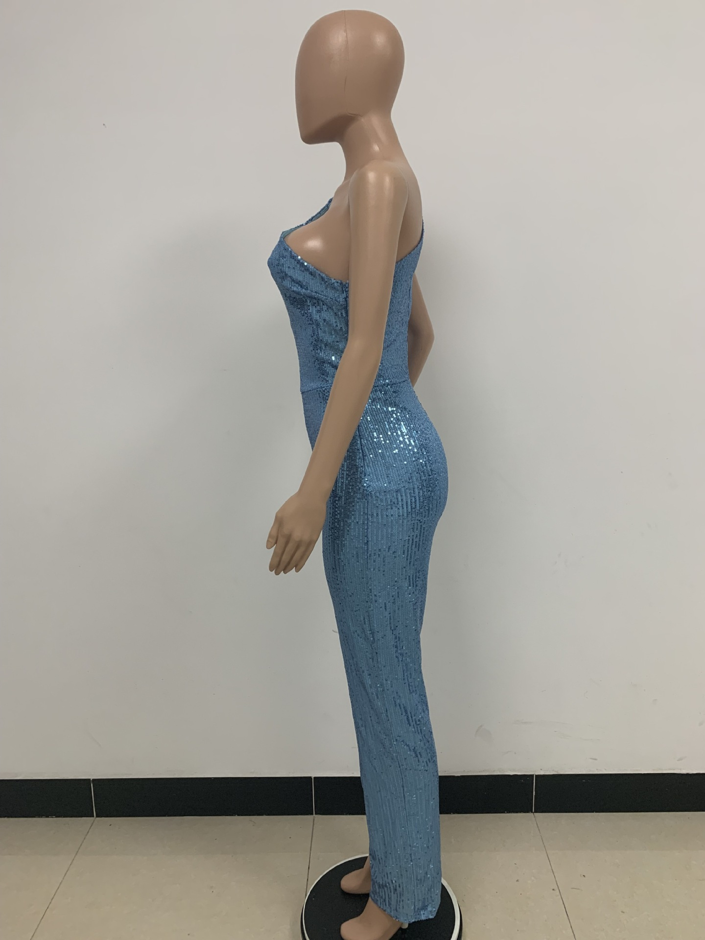 新中式无袖连体衣独立站夏季单肩亮片连体裤女批发详情116