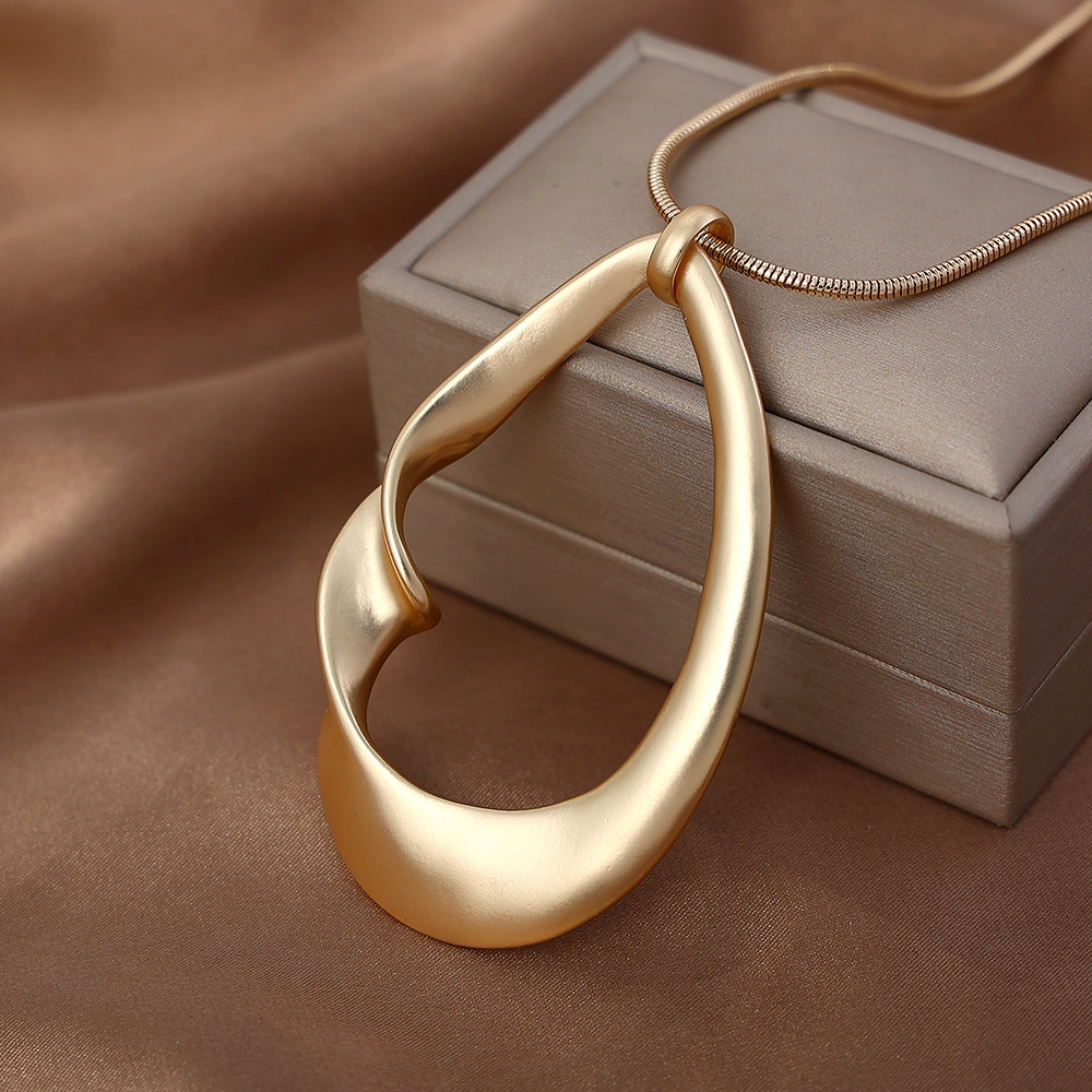 跨境亚马逊爆款女士合金水滴长款女ins风饰品复古简约吊坠毛衣链详情8