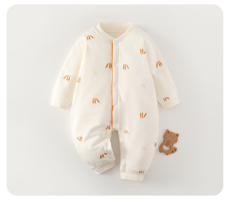 婴儿衣服宝宝秋冬款40克夹棉新生儿a类连体衣婴幼儿薄棉爬服保暖详情14