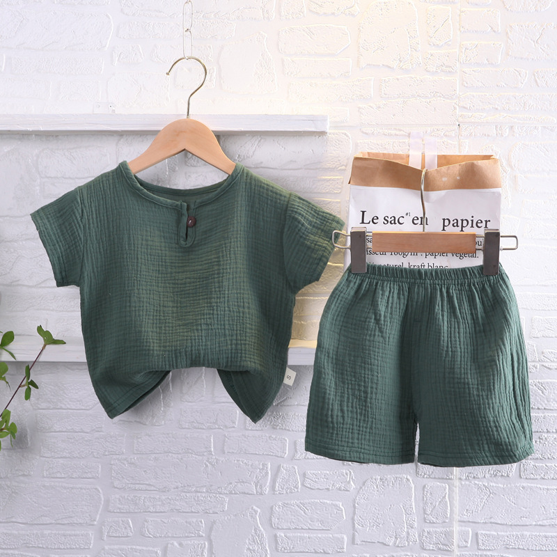 1-5 años niño vestido de verano manga corta shorts conjuntos bebé verano slim algodón lino camisetas suelto niño dos piezas lotes pic 23