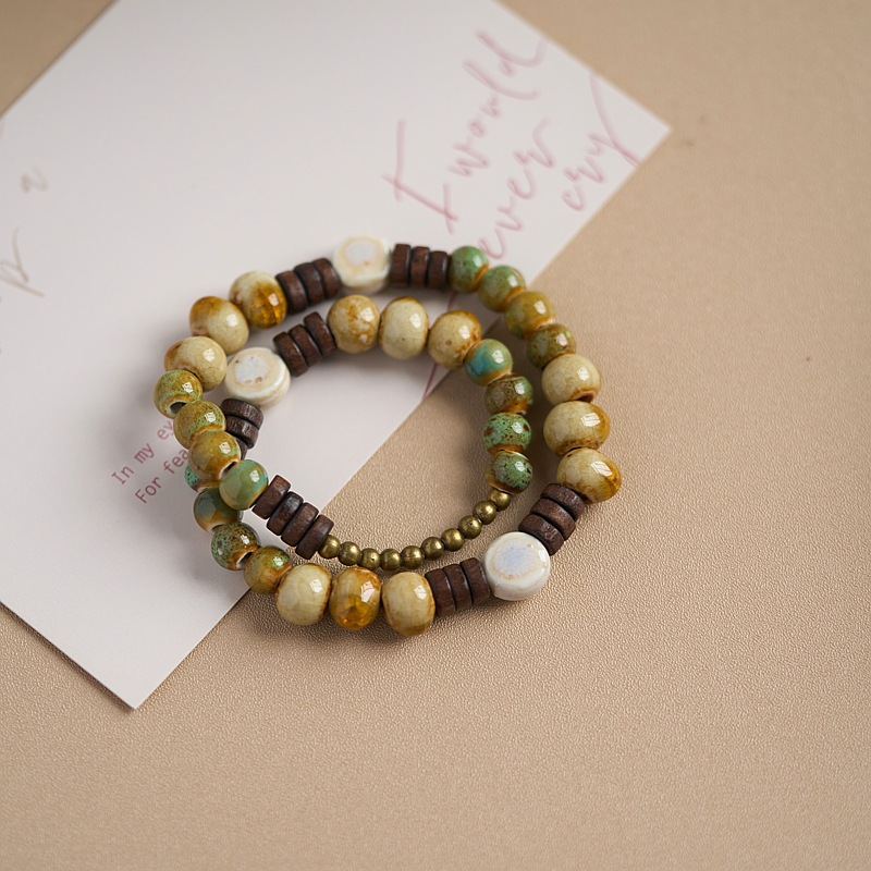 景德镇陶瓷手链薄荷曼波绿国风流行文艺古风串珠中式情侣手串礼物详情3