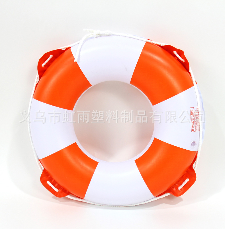 虹雨成人青少年复古橙色带绳游泳圈加厚海边救生装备安全防护详情4