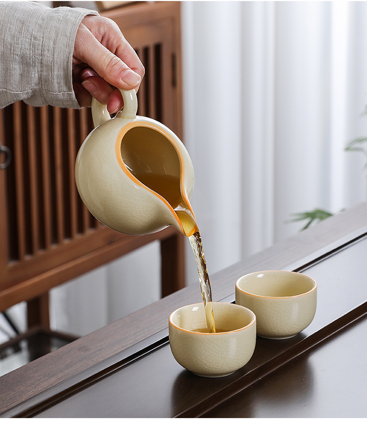 德化汝窑茶具套装全套泡茶盖碗高档套装茶壶自动懒人石磨泡茶器详情23