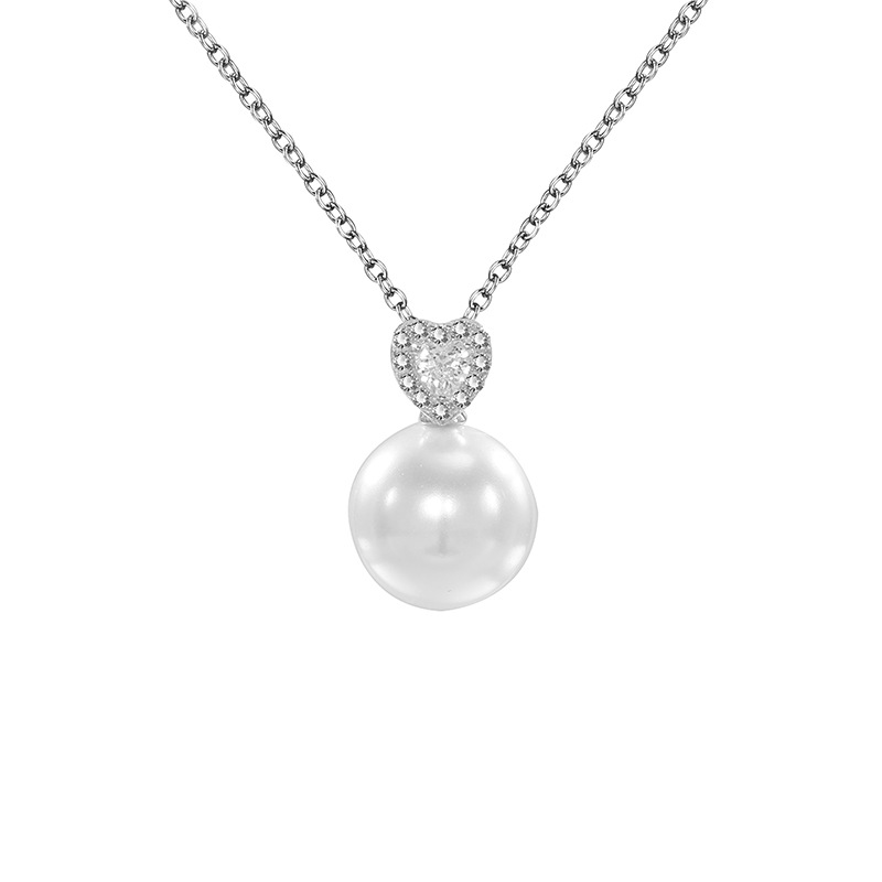 S925 All-silver Edison pearl pendant necklace, a versatile and high-end gift for women, simple and versatile, small and clear pic 13
