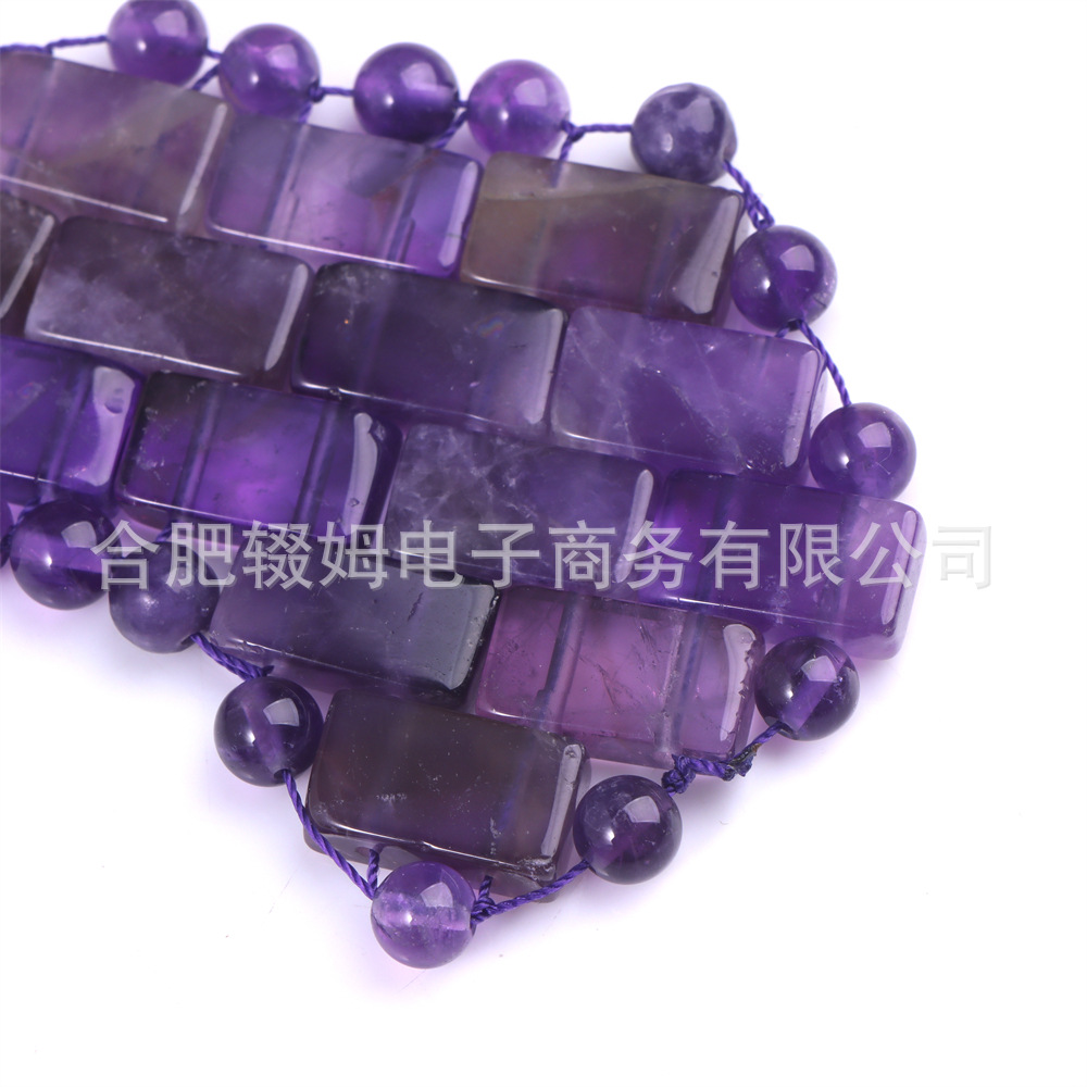跨境天然紫水晶玉石眼罩眼帘手工编织面部眼部SPA养生冰敷玉面膜详情8