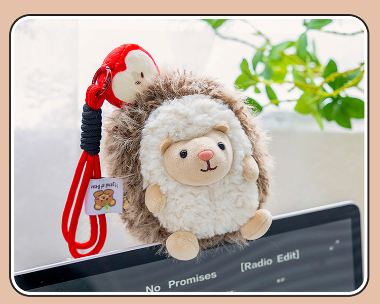 Adorable pequeño erizo peluche muñeca bondadoso bolsa colgante mesa pendulo simulación animal regalo de cumpleaños pic 12