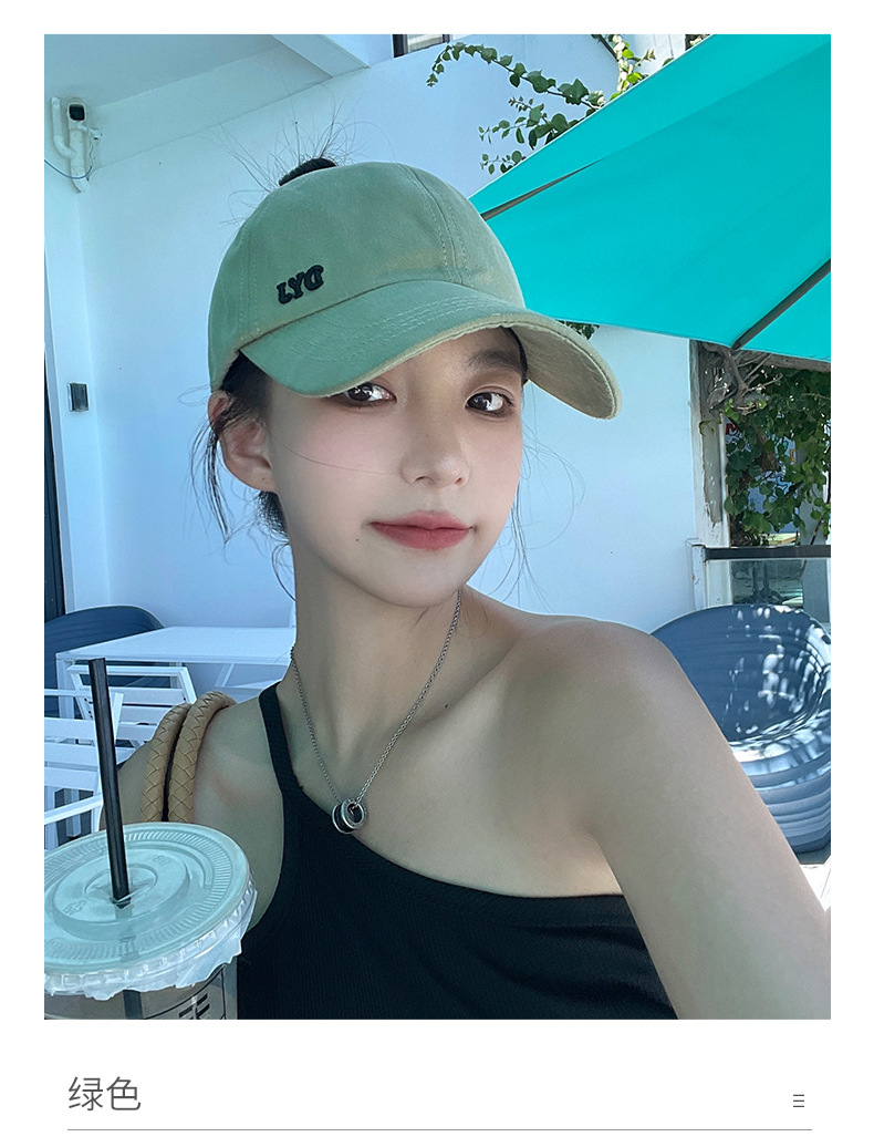 半空顶棒球帽女生可扎马尾辫显脸小鸭舌帽子春夏季防晒运动帽露思详情14