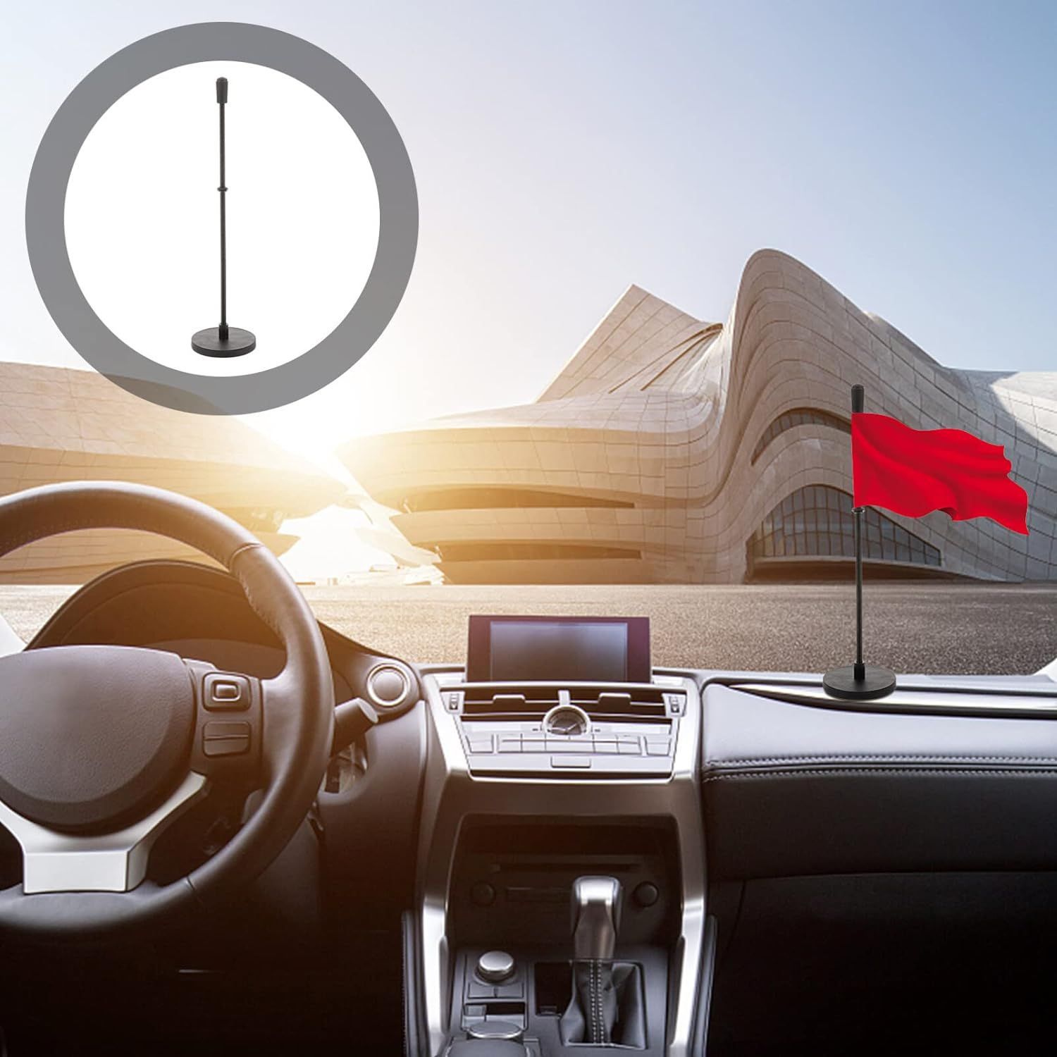 跨境车载强磁性磁吸车旗办公桌旗杆底座小红旗可印logo旗帜底座详情16