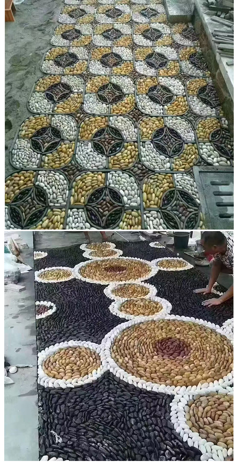 Black rain flower stones for courtyard landscaping, black polished pebbles, garden landscape engineering, paving, and colorful rain flower stones pic 9