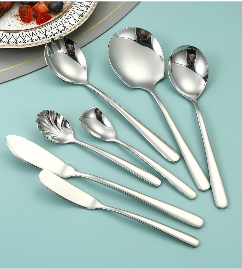 优雅系列304不锈钢餐具套装西餐牛排刀叉子勺子家用甜品勺水果叉详情21