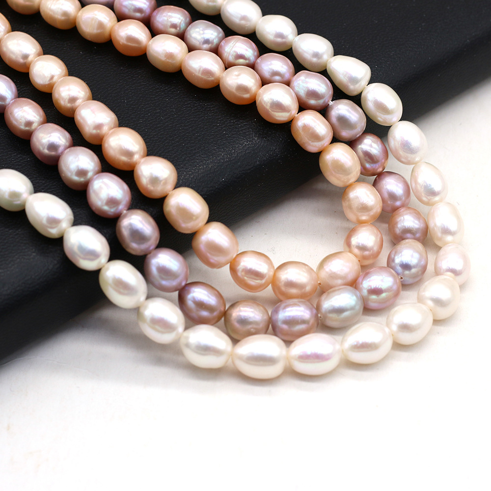 Natural freshwater pearl rice-shaped pearl DIY jewelry accessories, handcrafted jewelry necklaces production and wholesale pic 7
