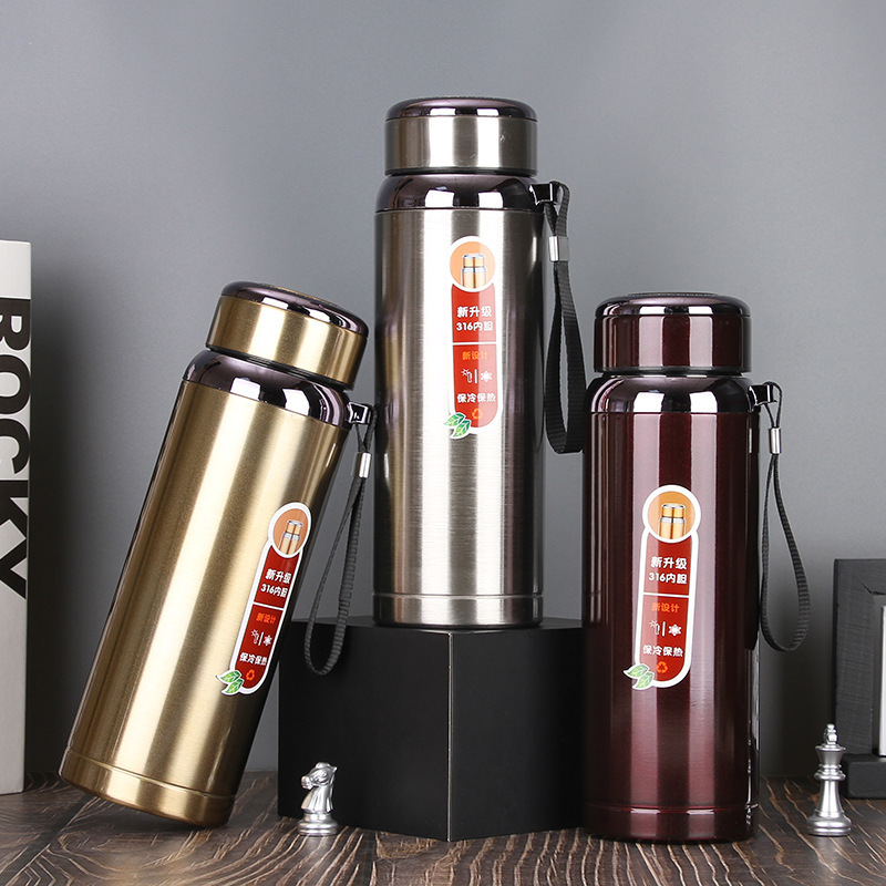 316不锈钢运动水壶 户外带提绳车载便携星星壶大容量真空保温杯详情5