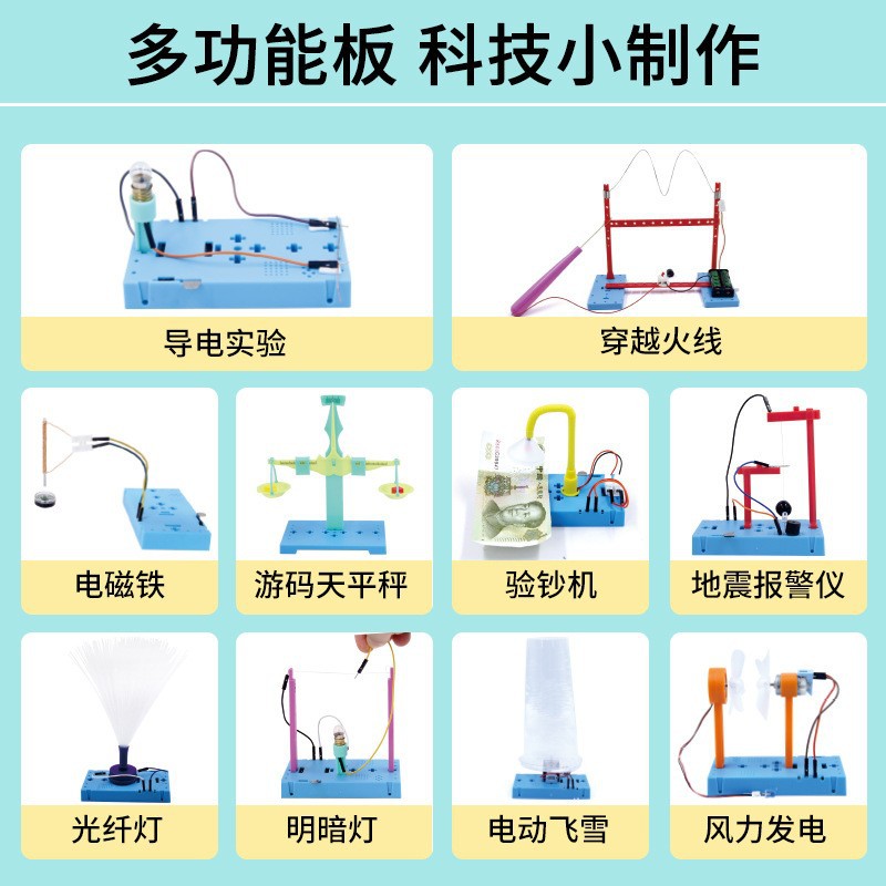 科技小制作材料包塑料蓝色底板学生物理科学实验教具益智手工玩具详情3