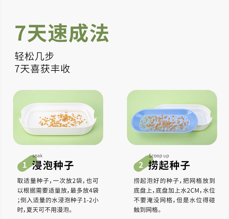 猫咪新款水培猫草盒 猫咪猫零食猫薄荷种植无土猫草套宠物猫草盒详情4
