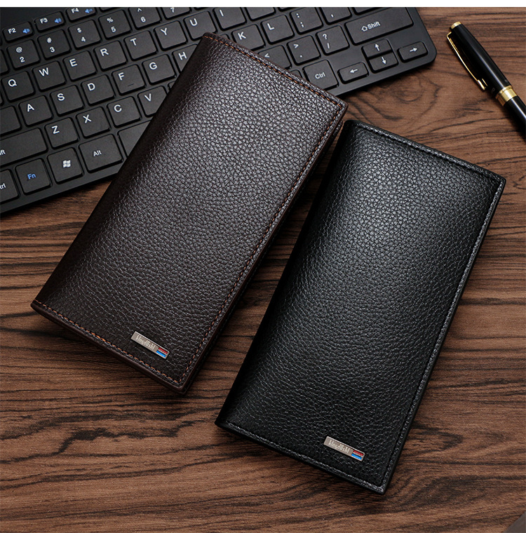 新款男士长款钱包韩版简约荔枝纹时尚钱夹多卡位钱夹批发一件代发详情15