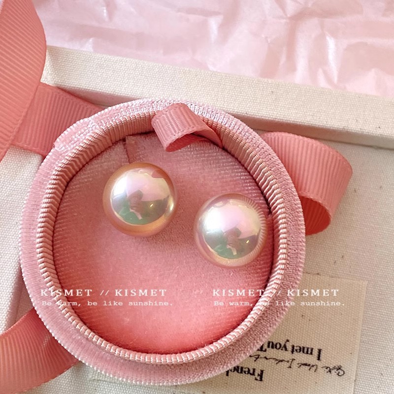 925 Silver Needle Steamed Bun Pearl ear studs for ear piercing, high-end light luxury style earrings, niche and versatile ear clips and earrings pic 8