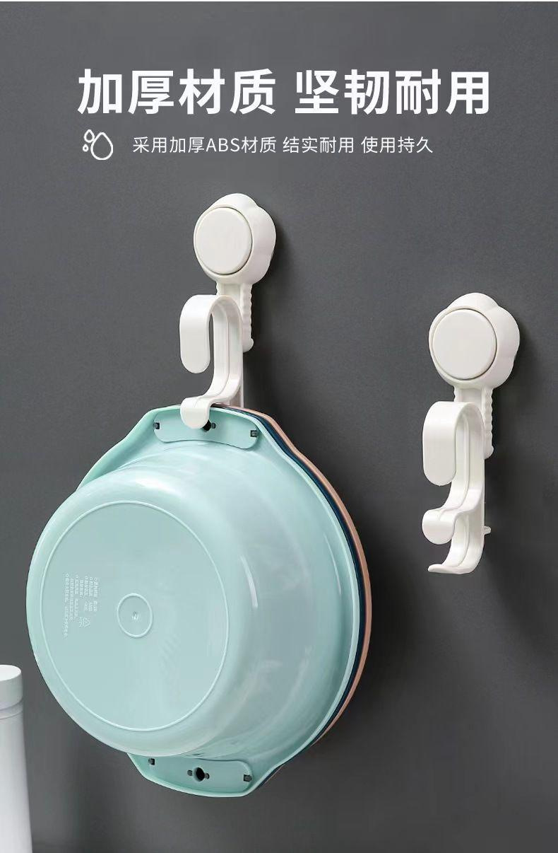 跨境家用免打孔壁挂脸盆架卫生间浴室洗澡盆子免打孔壁挂拖把夹详情4
