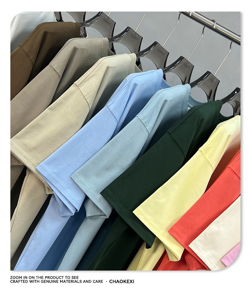 CKX男装2026春夏季305G重磅t恤男美式纯棉潮牌纯色短袖t恤男详情12