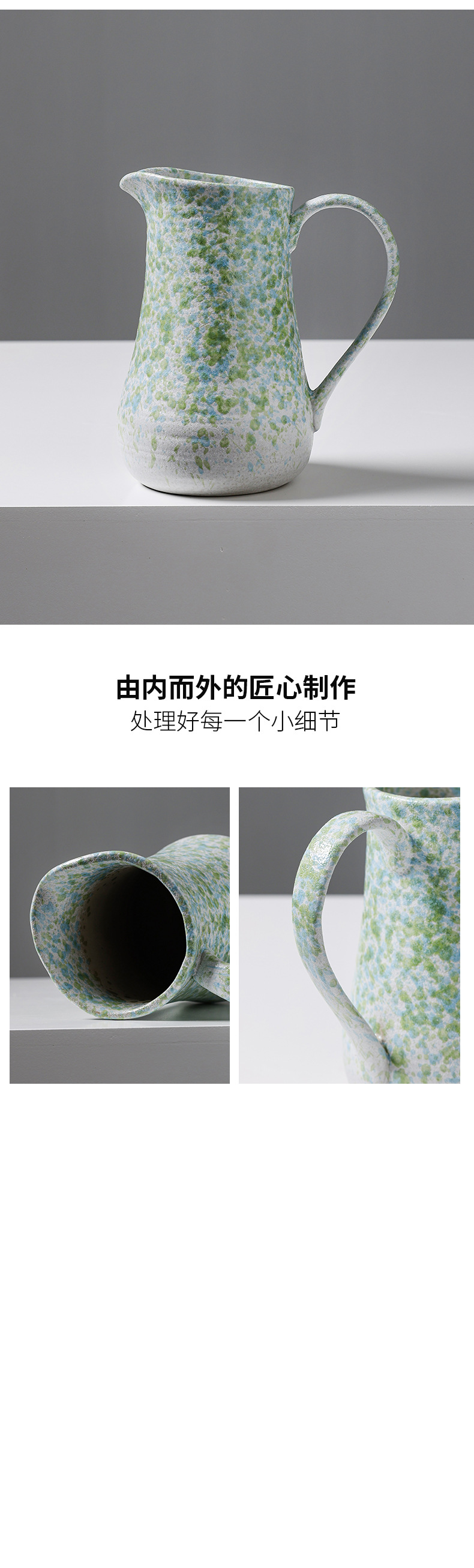 2025 Chinese-style retro ceramic jars, decorative vases, dried flowers, hydroponic, hotel, home, living room, entrance hall, flower arrangement ornaments, a sense of high-end pic 12