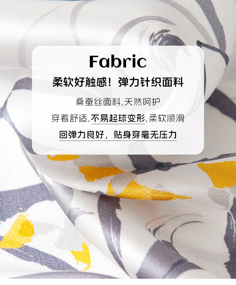 缎面蓝色印花真丝系脖小方巾100桑蚕丝领巾OL百搭2025年新款丝巾详情7