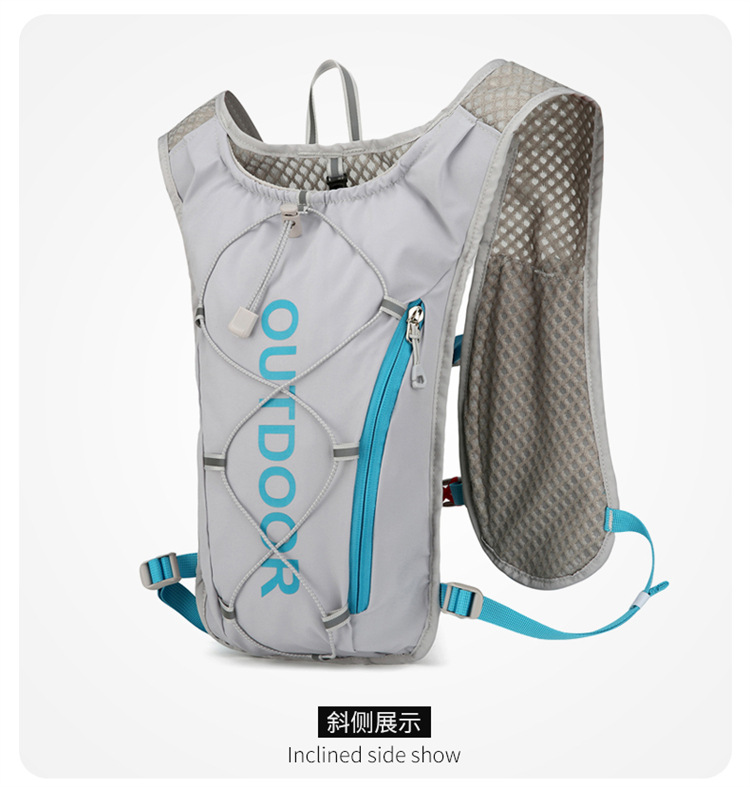 新款多功能尼龙跑步背包 安全反光运动背包水袋背包 骑行包详情33