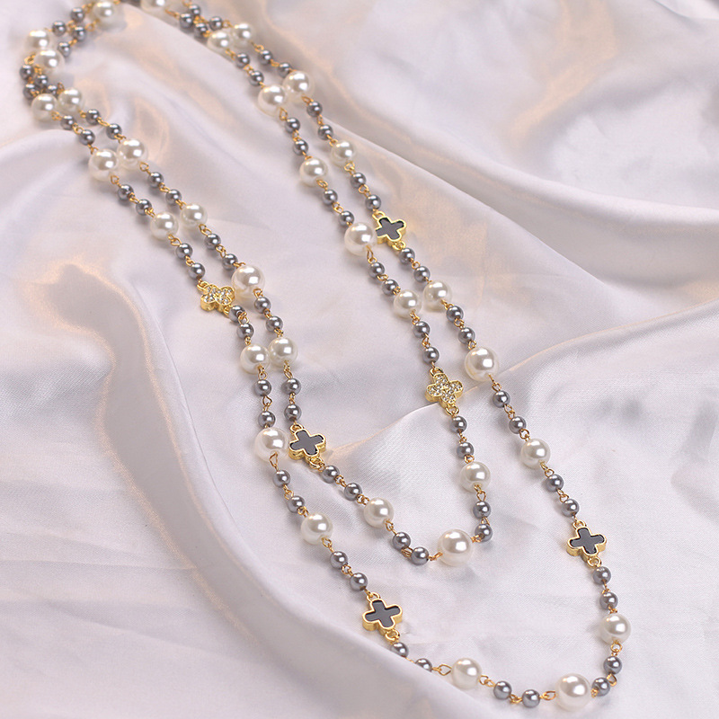 珍珠项链女款轻奢小众2023新款爆款颈链长款毛衣链衣服装饰配饰品详情7