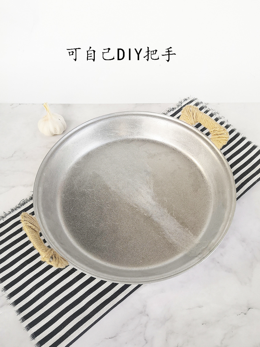 老式家用加厚无涂层不粘锅纯手工吕铝锅炕饼烙饼锅煎饺煎包平底锅详情4