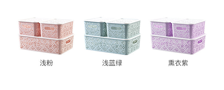 Desktop storage box, plastic cosmetics, hollowed-out drawer, office desk storage rack, desktop skin care product storage box pic 4