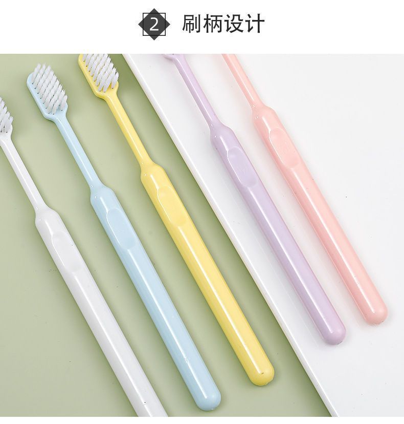 Soft-bristled toothbrush, fine-bristled gum protection, teeth cleaning, student, adult, home, family set, square hole, sensitive for both men and women pic 5