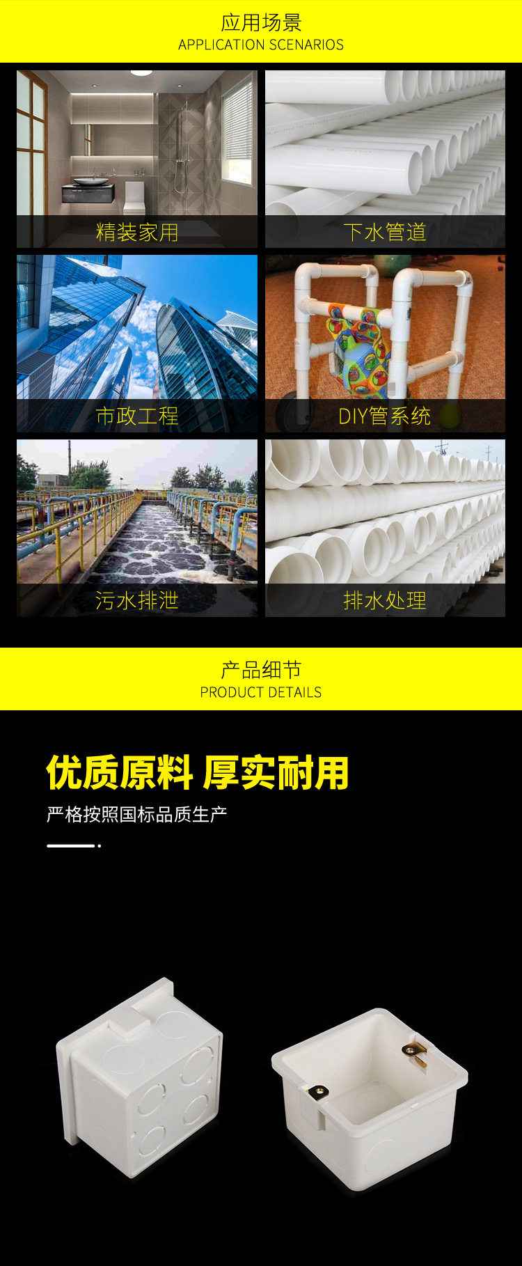 PVC 86墙壁开关插座预埋接线盒开关盒 暗装加厚加深底盒 暗盒详情2