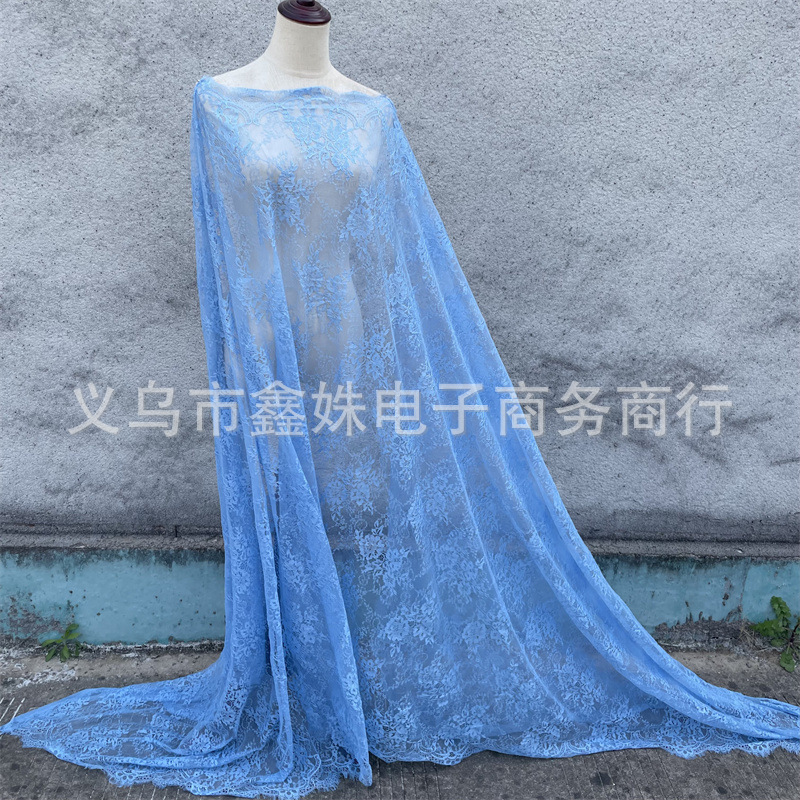 外贸爆款非洲黑人Chantillylace幅宽1.5m*3m厂家现货眼睫毛花详情30