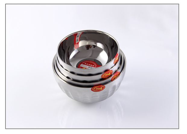 304不锈钢碗批发双层隔热学校食堂家用饭碗汤碗加厚铂金碗亮光碗详情13