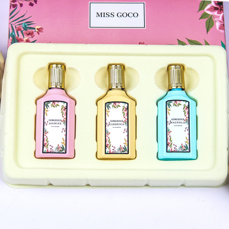 高档大牌女士持久淡香清新绮梦栀子花茉莉Q版梦想花园三件套香水详情28