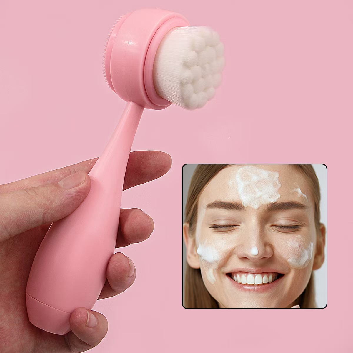 瑛秀美洗脸刷软毛硅胶洁面仪便携款手动洁面刷洗脸清洁毛孔可定制化妆工具厂家直销详情2