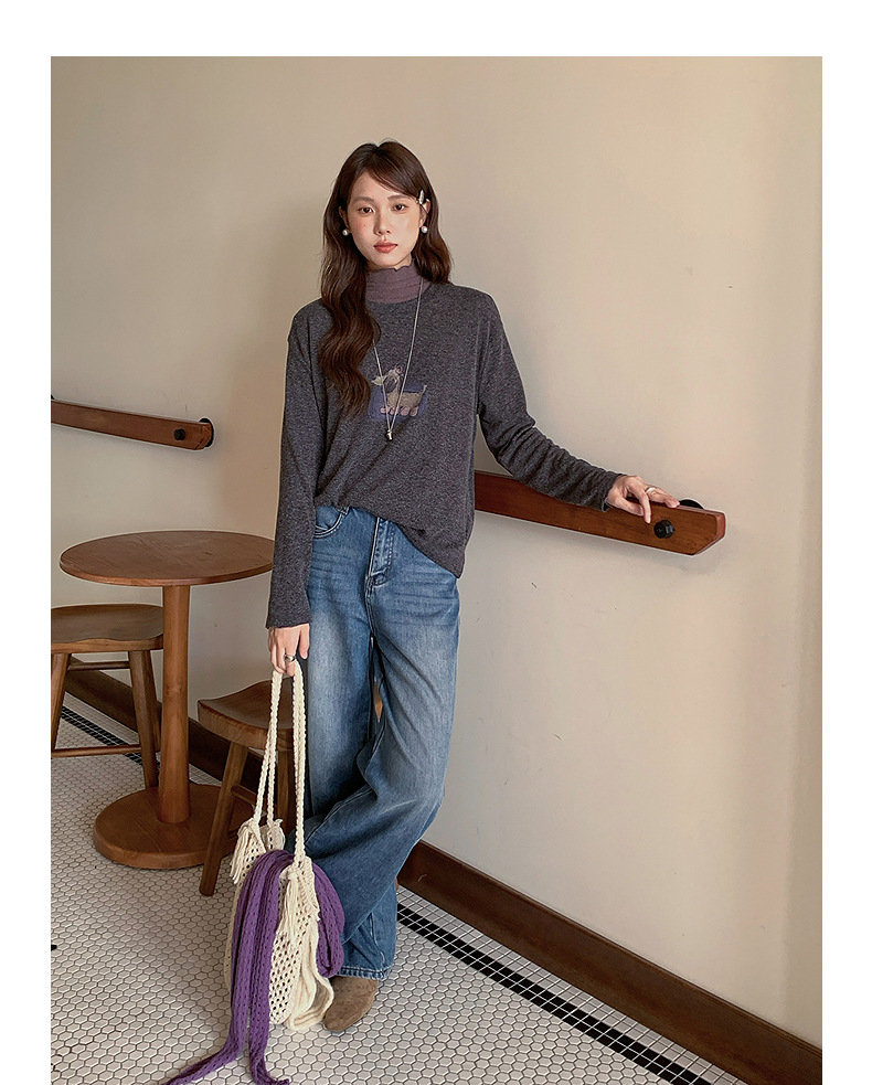 【 Denim Simple】 Ge Ming Korean Commuter straight-leg jeans for Women 2025 Autumn New Style Long Pants N732C pic 45